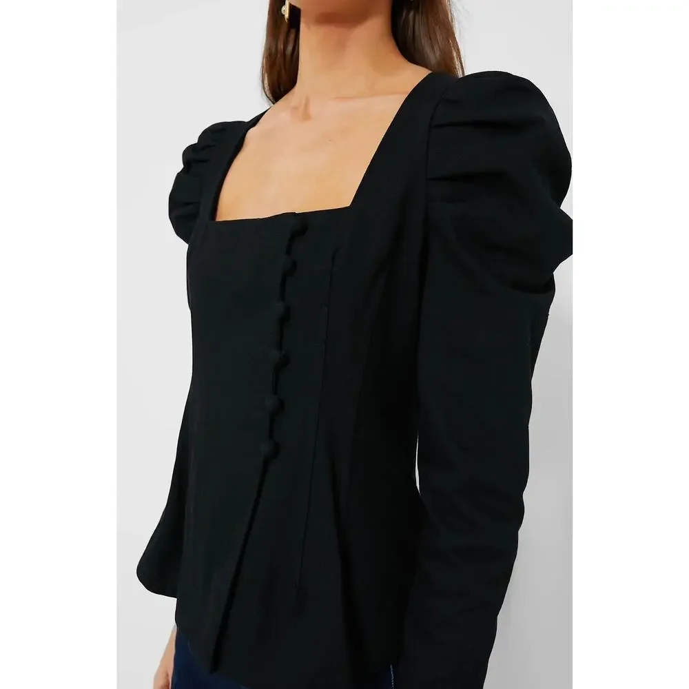 NWT Tuckernuck Black Calla Blouse - Picture 5 of 9
